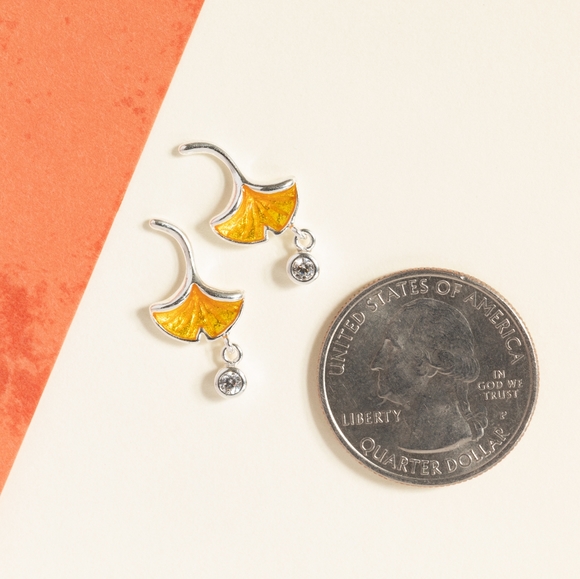 Ginko Leaf Earrings - Picture 6 of 6